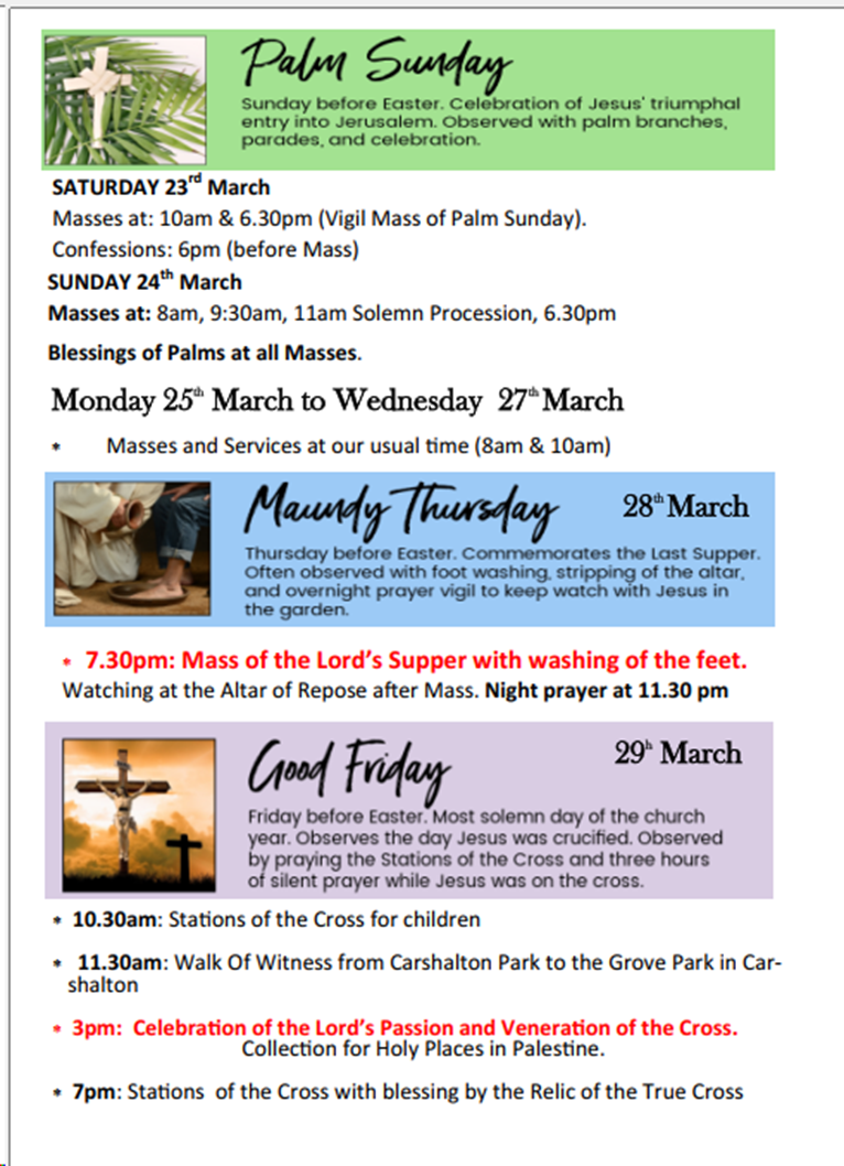 Parish Newsletters Deadline For Entries 4pm Mondays Holy Cross